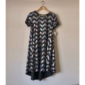LLR NWT Elegance Carly Iridescent Dress Black Silver XS